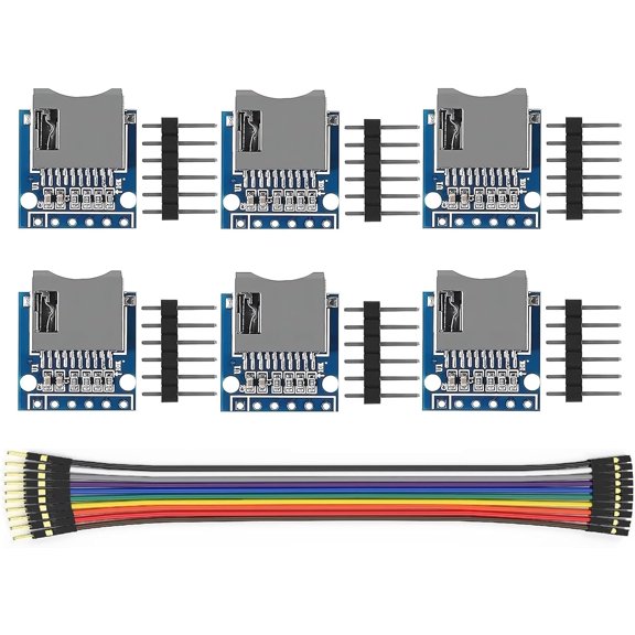 6 Pcs Micro SD TF Card Adapter Mini Reader Module 3.3V 6 Pin SPI Interface Compatible with for Arduino Raspberry Pi ESP32