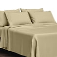thumbnail image 1 of 6 Pcs Microfiber Comfort Deep Pocket Bed Sheet Set in Cal King Size Beige, 1 of 5