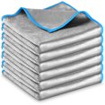 thumbnail image 1 of 6 Pcs Microfiber Glass Cleaning Cloth Topboutique Window Polishing Streak Free Microfiber Cleaning Rag Reusable Window Clean Wipes Mirror Screen Washing Up Cloth, 12 x 12 inch, Blue, 1 of 8