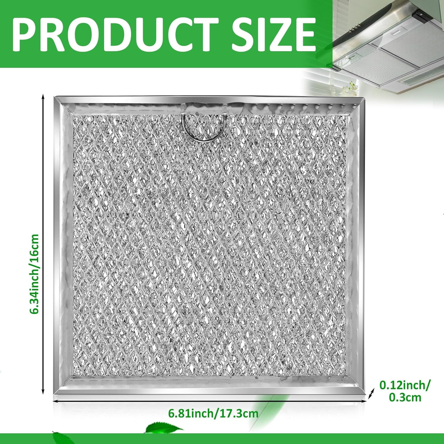 6 Pcs Microwave Filter Replacement, 6." x 6.34",  Aluminum Mesh, Easy to Clean, for Over the Range Oven Stove Fan