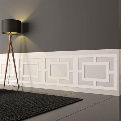 6 Pcs Mid Century Wainscot Kit 3D Wall Panels Accent Wall Molding Panel Ready to Assemble Wainscoting Panel for Interior Moulding Decor, Installed with Glue Not Include, 30.7 x 23.6 inch