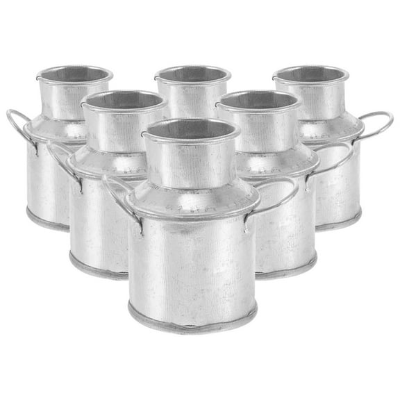 6 Pcs Mini Beach Pails Classroom Buckets Auto Net Ratchet Silver
