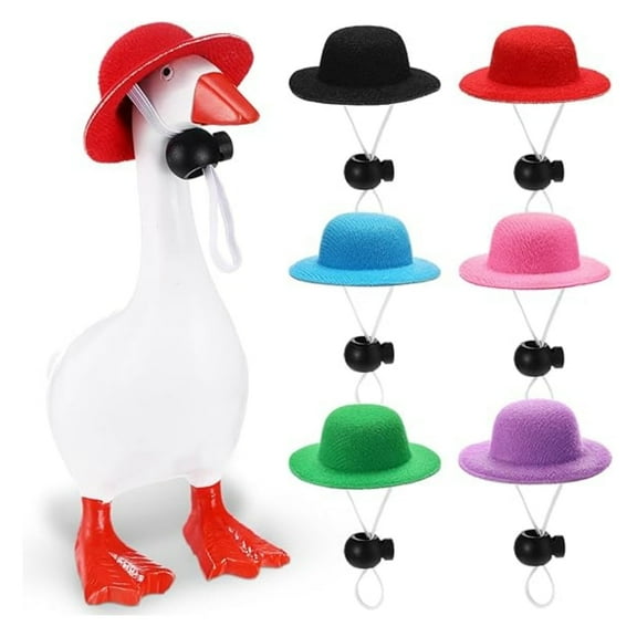 6 Pcs Mini Desk Goose Headwear 7 Inches Magnetic Goose Outfit Magnetic Statue Keychain Costume Mini Hat for Decoration