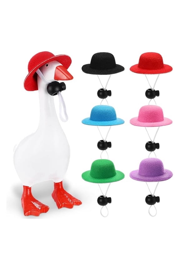 6 Pcs Mini Desk Goose Headwear 7 Inches Magnetic Goose Outfit Magnetic Statue Keychain Costume Mini Hat for Decoration
