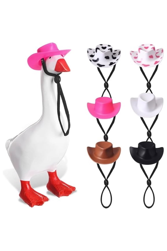 6 Pcs Mini Desk Goose Headwear 7 Inches Magnetic Goose Outfit Magnetic Statue Keychain Costume Mini Hat for Decoration