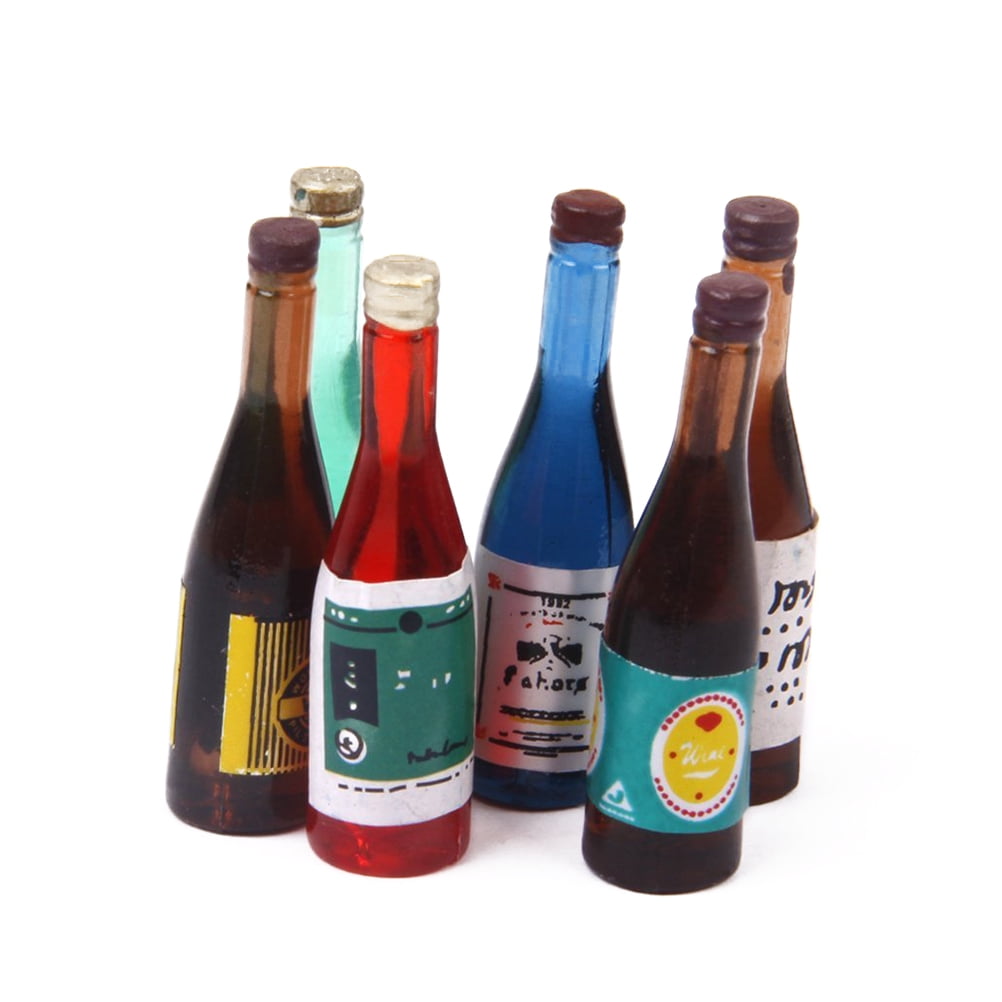 6 Pcs Mini House Bottle Miniature Wine Bottles Mini House Wine Bottle Mini House Mini Wine