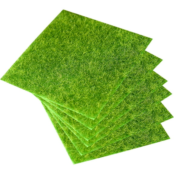 Minkissy 6Pcs Multi-Function Green Decorative Grass Mats for Rustic Style Decor