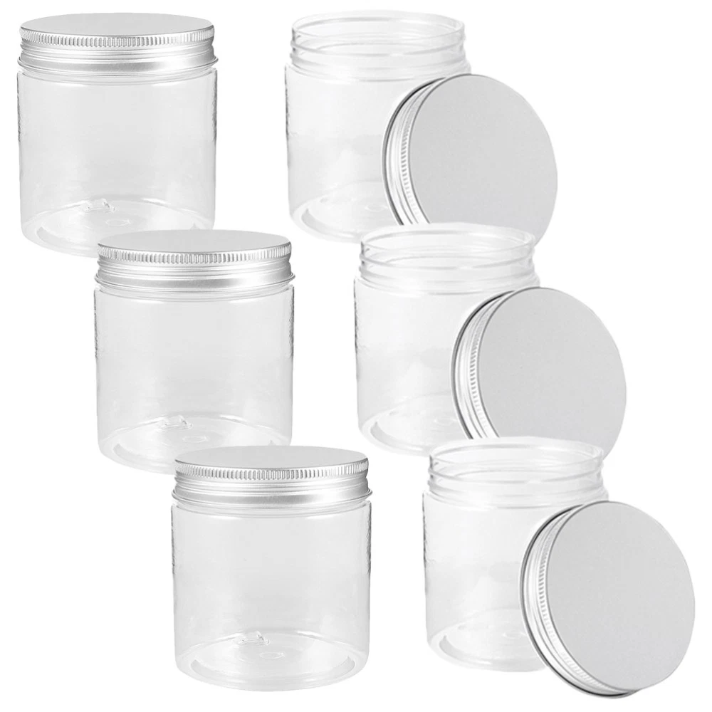 Zyler - 6 Pcs Mini Plastic Bottle Mason Jars Wide Mouth Pour Lid Baby Home Accessories
