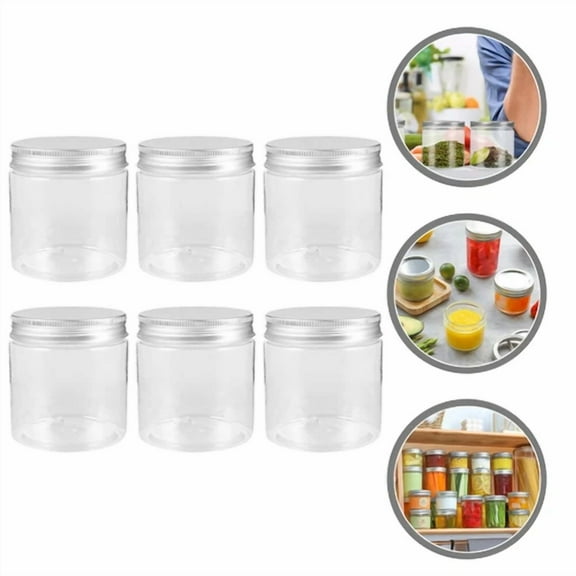 6 Pcs Mini Plastic Bottle Food Storage Containers Baby Small Wide Mouth Jar