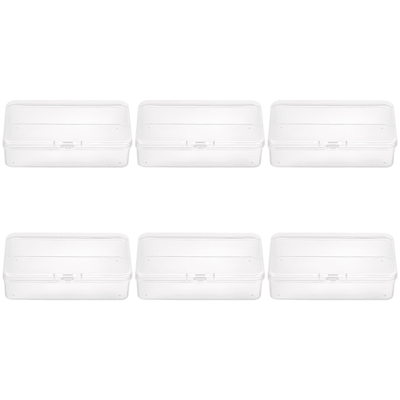 6 Pcs Clear Plastic Container, Small Transparent Box with Lid, Rectangle Portable Holder, Mini Organizer for Beads, Sewing Supplies, Craft Accessories