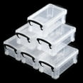 thumbnail image 1 of 6 Pcs Mini Plastic Boxes, Small Clear Storage Containers with Locking Lids, Clear Plastic Organizers for Crafts, Stationery, Jewelry, Sewing, Multipurpose Cases for Accessories, 1 of 7