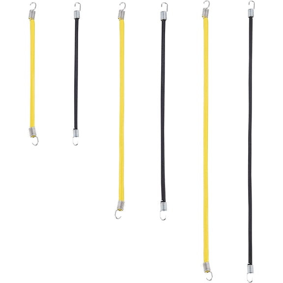 6 Pcs Mini RC Car Towing Rope 3 Sizes Mini Bungee Cords RC Car Tow Safety Rope with Safety Steel Forged Hooks 4.33x0.12 inch(110x3mm) 6.30x0.12 inch(160x3mm) 8.07x0.12 inch(205x3mm)