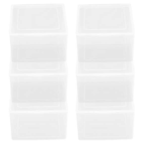 6 Pcs Mini Storage Box Crate Bin with Lid Travel Baby Transparent