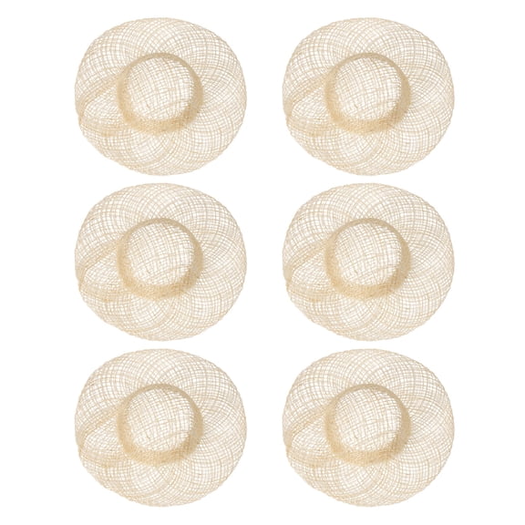 Uxcell 6Pcs Miniature Doll Straw Hats, Size M, 3 inch for Dollhouse DIY Craft