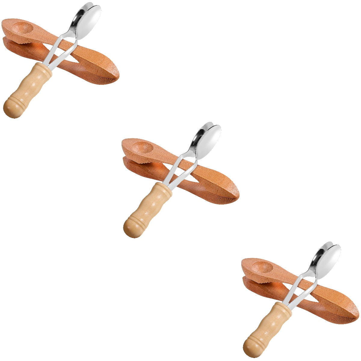 6 Pcs Musical Spoons Wood Musical Spoons Clappers with Metal Musical ...