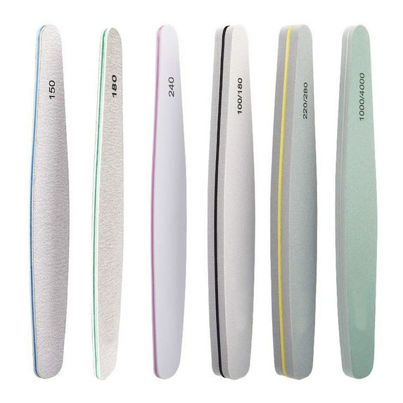 6 Pcs Nail File and Buffer,Nail Files Different Double Sided Grit Emery Boards for Manicure