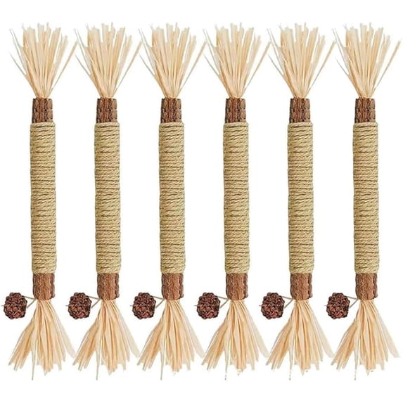 6 Pcs Natural Cat Chew Stick Cat Toys, Catmint Blend Sticks, Kittens Chew Toys for Teeth Cleaning, Dental Care Cat Treat, Edible Kitty Lick Toys