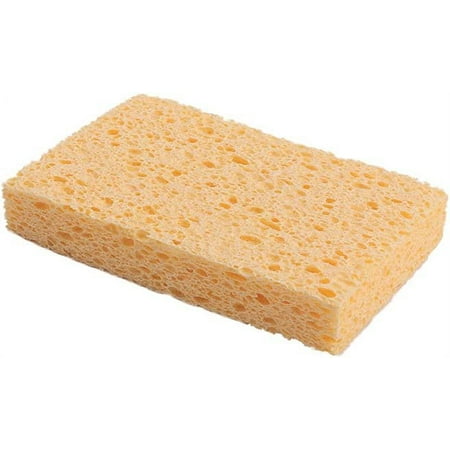 6 Pcs Natural Cellulose Biodegradable Sponges Kitchen Dishwashing Sponge Wood Pulp Cleaning Scrub Sponge Dual-Sided Sponge for Dishwashing (Orange)