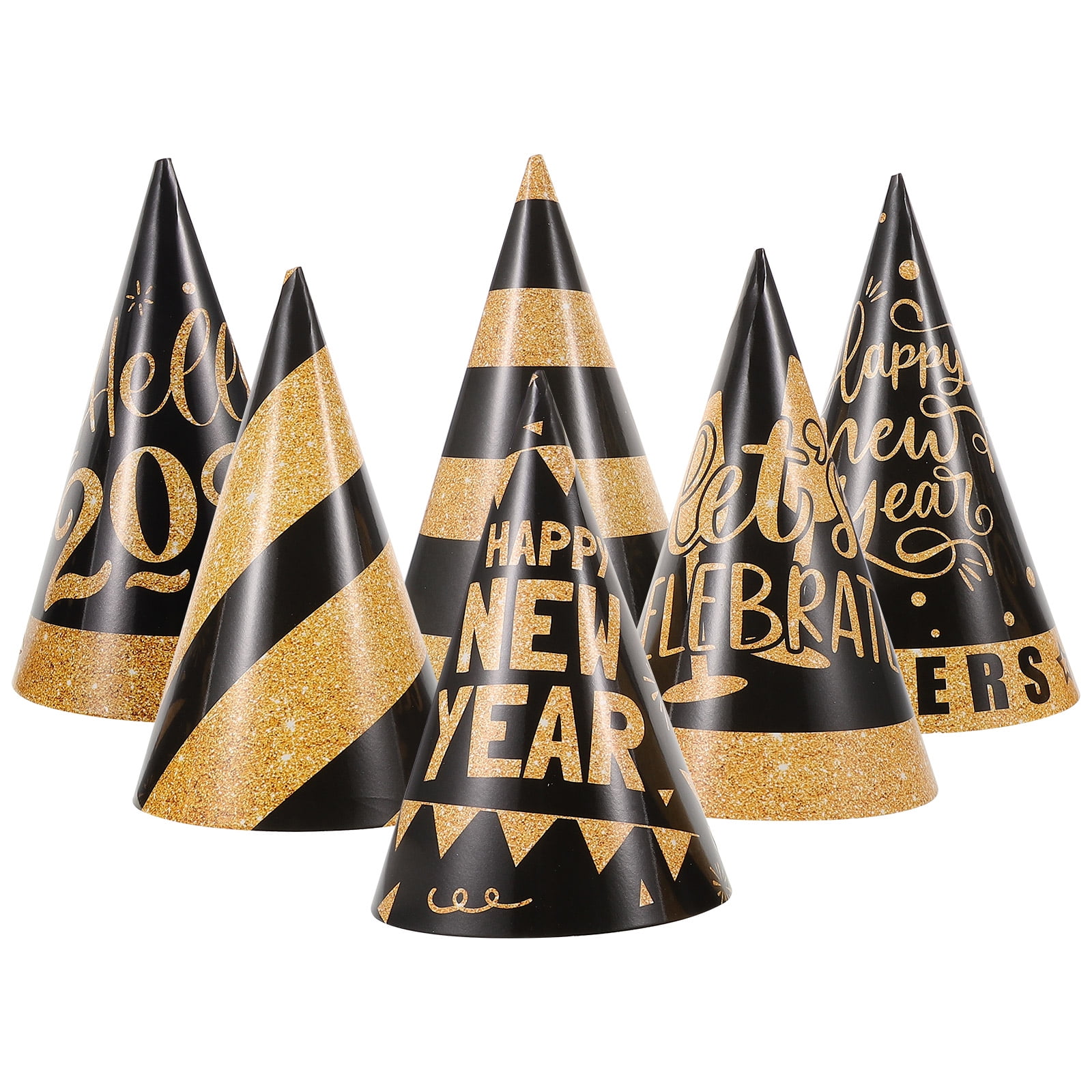 6 Pcs New Year Paper Hat Birthday Crowns for Classroom Birthday Hat New Year's Eve Party Hat Child