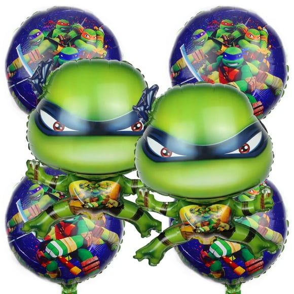 6 Pcs Ninja Turtles Balloons Cartoon Ninja Turtles Birthday Party Decoration for Kids Teenage Baby Shower Decorations