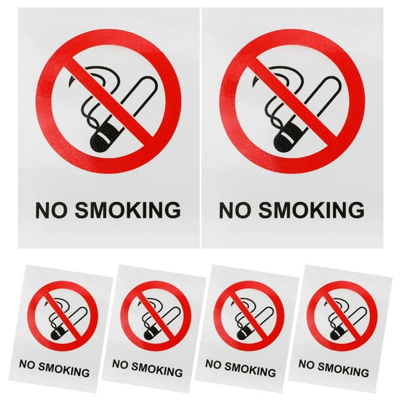 Toddmomy No Smoking Stickers For Vehicles Multi 6Pcs 3.94X2.95X0.04In For Public Users