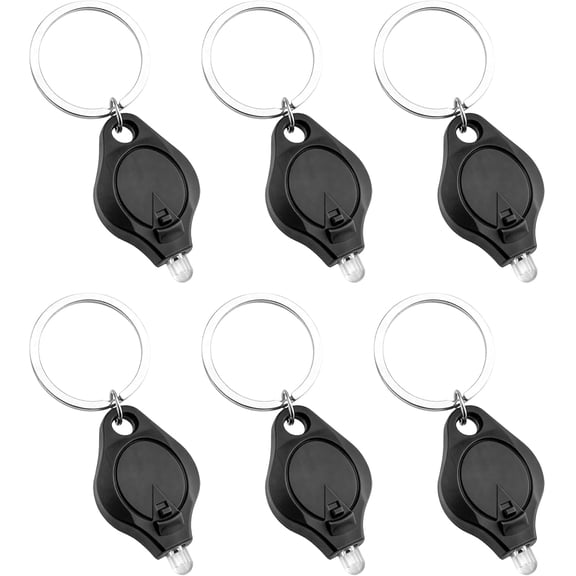 6 Pcs Note Checker UV Light, UV Note Checker Light, UV Money Detector for Banknotes and Documents, Pocket Size Keyring Flashlights, Counterfeit Detection Light for Paper Notes Watermarks(Black)
