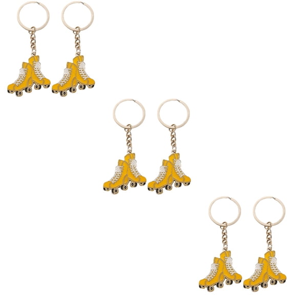 6 Pcs  Roller Skate Keychains Metal Hanging Keychains Adorable Ice Skates Keychains Purse Bag Pendants
