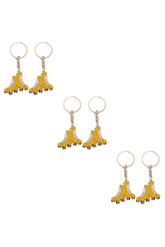 6 Pcs  Roller Skate Keychains Metal Hanging Keychains Adorable Ice Skates Keychains Purse Bag Pendants