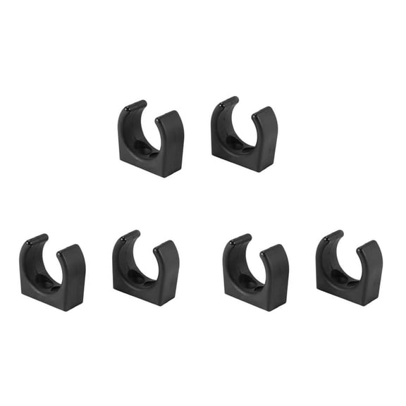6 Pcs Nylon Ladder Clip Boat Hook Clip for Size 1-1/4Inch Diameter Per Set UV Marine Accessories Yacht Boat,Black