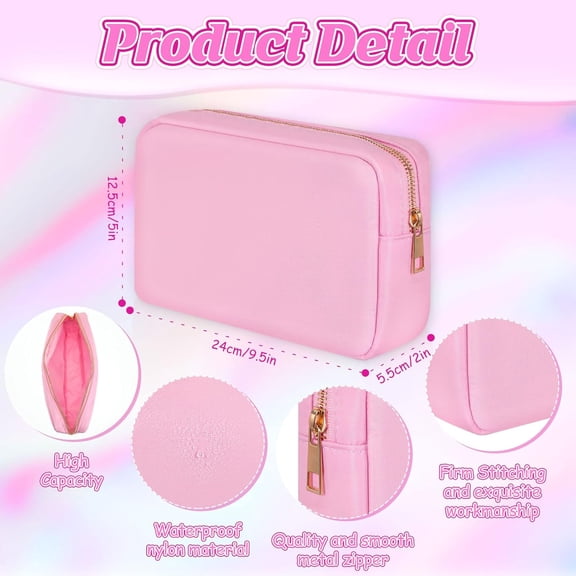 6 Pcs Nylon Makeup Bag Travel Pouch Zipper Cosmetic Organizer for Women Girls Birthday Gifts