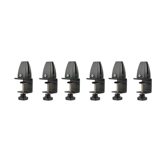 6 Pcs Office Desk Divider Clamp Privacy Screen Clip Holder Bracket Screen Baffle Clamp Partition for Table Clamp -Black,6 x Screen Partition Clips,Black