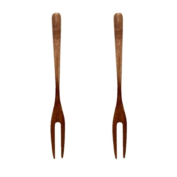 FUEENIRVA Pastry Forks Coffee Natural Wood for Dessert and Appetizers 6Pcs