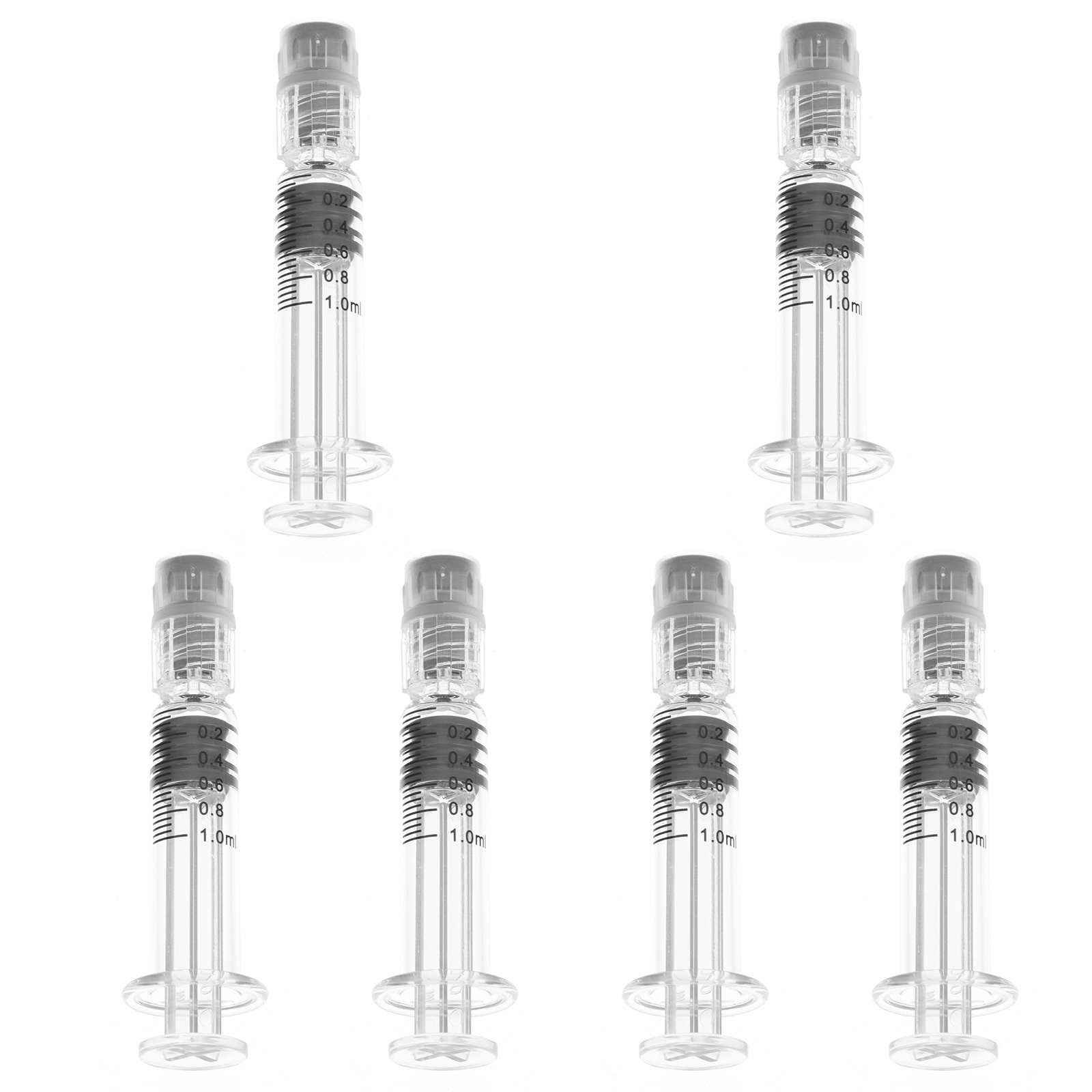 6 Pcs Oral Syringe Reusable Glass 1ml Borosilicate Liquid Leakproof