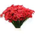 thumbnail image 1 of 6 Pcs Outdoor Artificial Flowers UV Resistant No Fade Fake Violet Flowers for Indoor Outside Hanging Planter Garden Patio Porch Window Box Wedding Home Décor(Red), 1 of 6