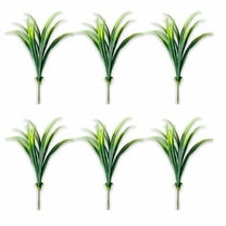 6 Pcs Outdoor Fake Plants UV Resistant Artificial Tropical Plants Flowers Faux Garden Grass Plants Décor Fall Winter Summer Planters Patio Front Door Porch Plastic Bushes & Shrubs Decoration
