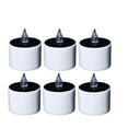 6Piece Set of Outdoor Solar Powered Flameless LED Tea Lights for Home