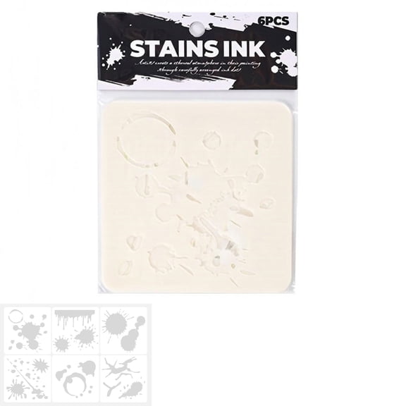 6 Pcs Hollow Out Painting Stencils PET Drawing Template Ink Dots Stencils