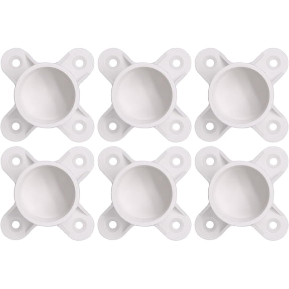 6 Pcs PVC Pipe Flange Caps, PVC Fittings for DIY Making Storage Shelves, Support Feet (1 Inch)