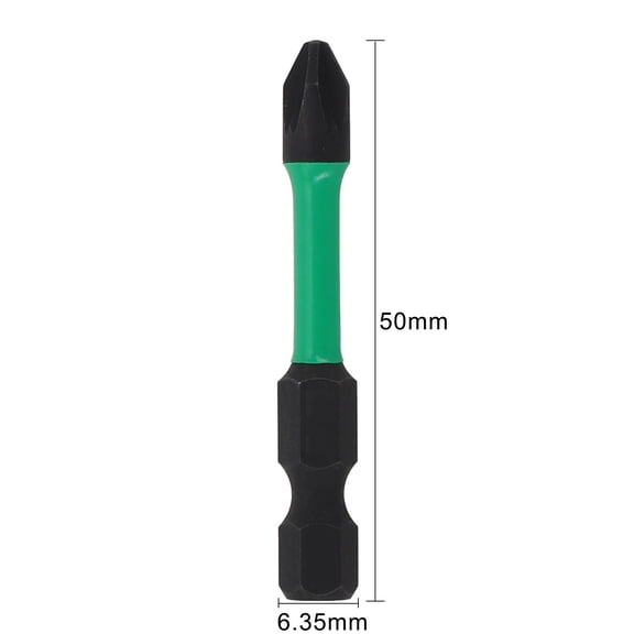 6 Pcs PZ2 Screwdriver Bits Set, 25mm-150mm Heavy Duty Alloy Steel Hex Shank Driver Bits with Magnetic Tips, for pozidriv Precision Fit for Furniture Assembly, Automotive & Industrial Repair(50mm)
