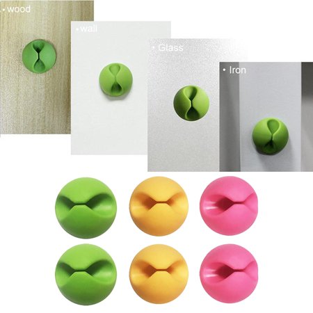 6 Pcs/Pack Cable Clips, Cords Organizer Cable Management Organizing Cable Cords for Car, Self Adhesive Cord Holders