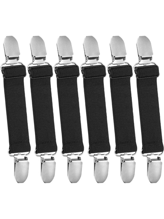 6 Pack Adjustable Elastic Pant Waist Tightener Clips, No Sew Waistband Fasteners for Loose Jeans, Pants, Skirts