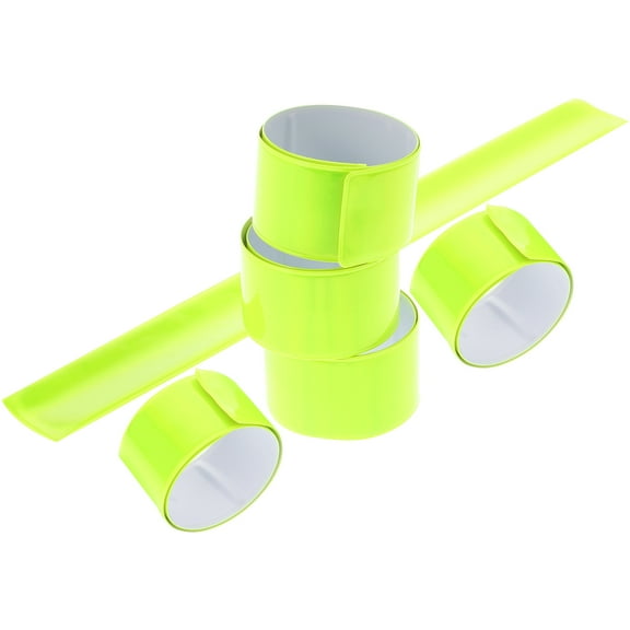 TABLZONE 6Pcs Sports Reflective Snap Wrist Bands Yellow for Riding Visibility