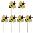 thumbnail image 1 of 6 Pcs Paper Cake Toppers Shiny Bee Cupcake Toppers Honeybee Fruit Picks Dessert Decorative Supplies for Kid Birthday Party, 1 of 4