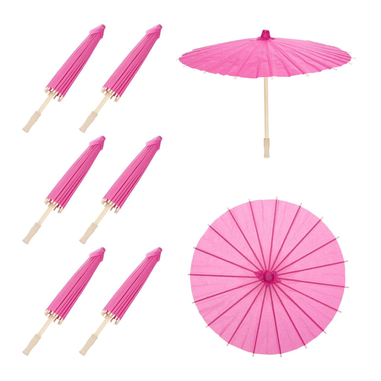 6 Pcs Paper Umbrellas ,16" Paper Parasol Umbrella for Craft,Rose Red — free download