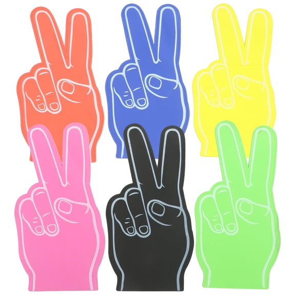 6 Pcs Party Toys Foam Fingers Cheer Prop 46.00X23.00X0.50CM