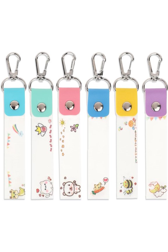 6 Pcs Personalized Name Tag Hooks for Kids Child ID Tags Backpack Name Tag Daycare Name Label Hooks for Backpacks Water Bottle (Cute Style)