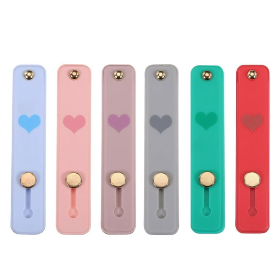 6 Pcs Phone Loop Finger Holder Silicone Phone Strap Grip Holder for Most Smartphones 6 Color