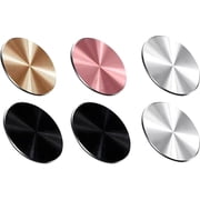 6 Pcs Phone Magnet Sticker - Ultra Thin Metal Plate For Magnetic Phone Holder, Self-Adhesive Universal Round Sticker For Car Mount - Black, Silver, Golden, Pink