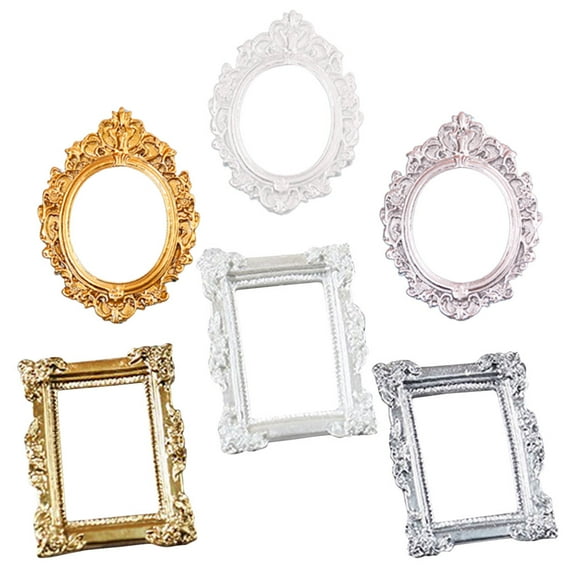 6 Pcs Photo Frame Background Props Resin Crafts Wedding Accessories Materials House Decorations for Home