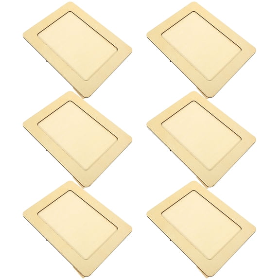 ifundom Beige Wood Photo Frame Materials 6 Pieces Craft Kit for Creative Projects and Home Decoration